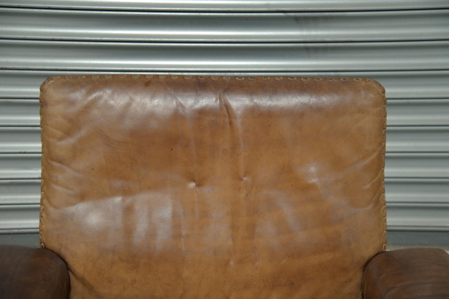 Vintage De Sede DS 35 Swivel Leather Armchair, Switzerland, 1970s For Sale 3