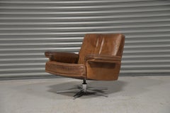 Vintage De Sede DS 35 Swivel Leather Armchair, Switzerland, 1970s