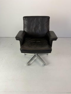 Vintage De Sede DS 35 Swivel Leather Armchair, Switzerland 1970s