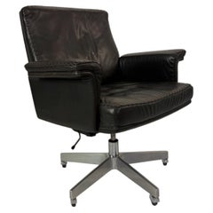Vintage De Sede DS 35 Swivel Leather Armchair, Switzerland 1970s