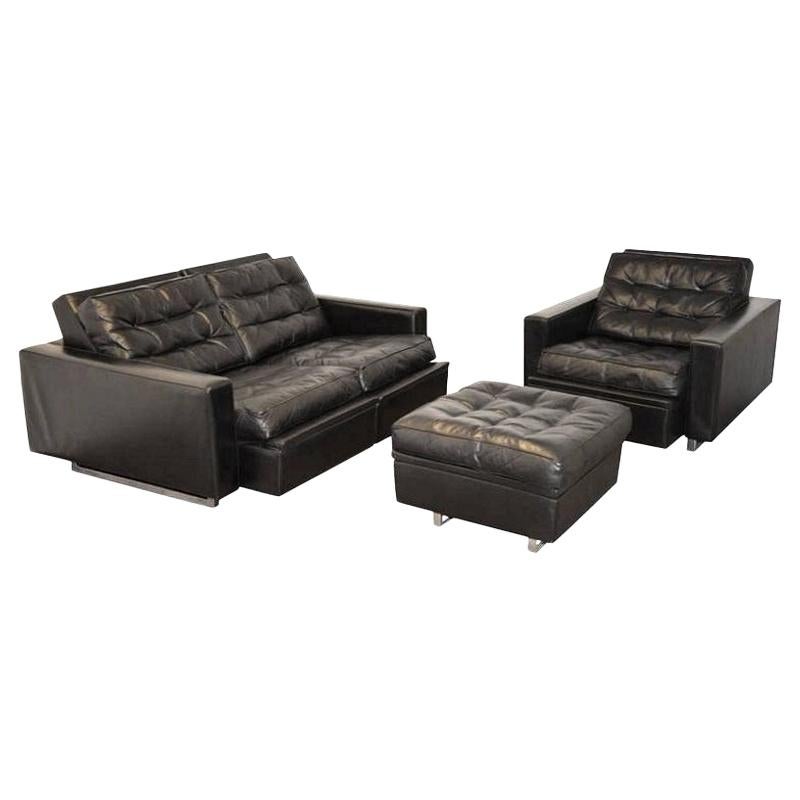 Vintage de Sede DS 3A "New Yorker" Two-Seat Reclining Sofa Set, 1970s For Sale