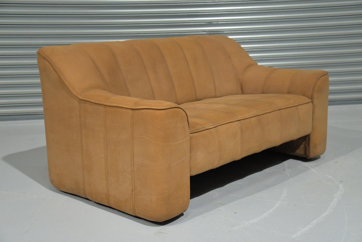 Vintage De Sede DS 44 Leather Two-Seat Sofa or Loveseat Switzerland 1970`s 1