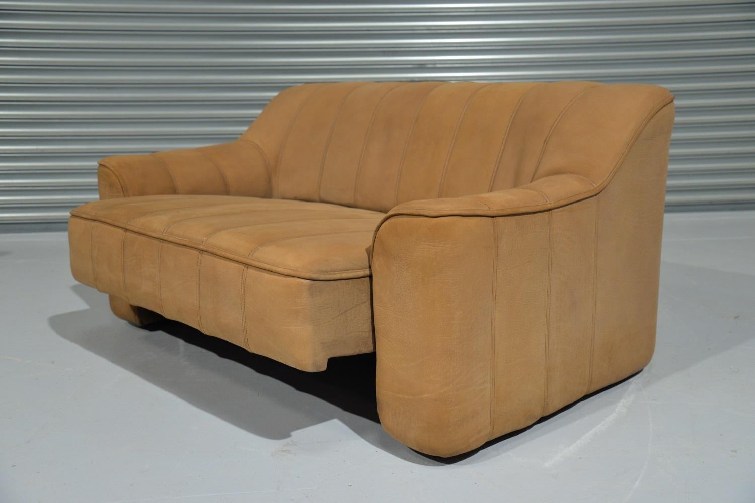 Vintage De Sede DS 44 Leather Two-Seat Sofa or Loveseat Switzerland 1970`s In Good Condition In Fen Drayton, Cambridgeshire