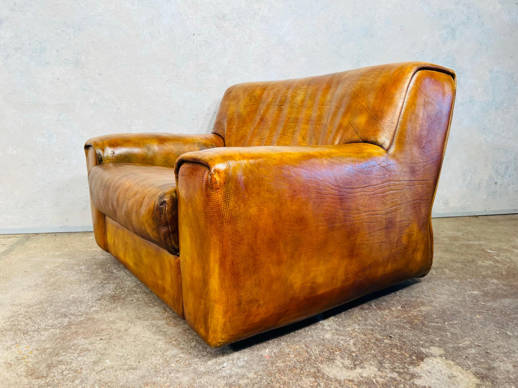 Vintage De Sede Ds 47 Bull Neck Leather Lounge Chair Colour Sand #569 For Sale 7