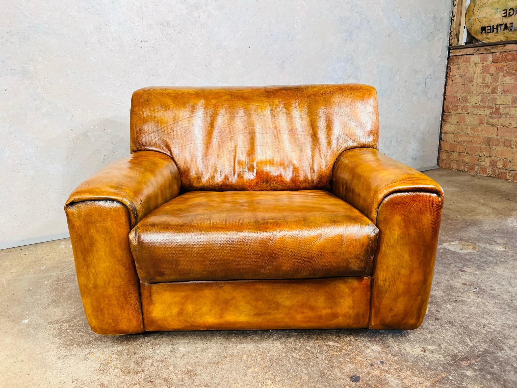 Vintage De Sede Ds 47 Bull Neck Leather Lounge Chair Colour Sand #569 For Sale 9