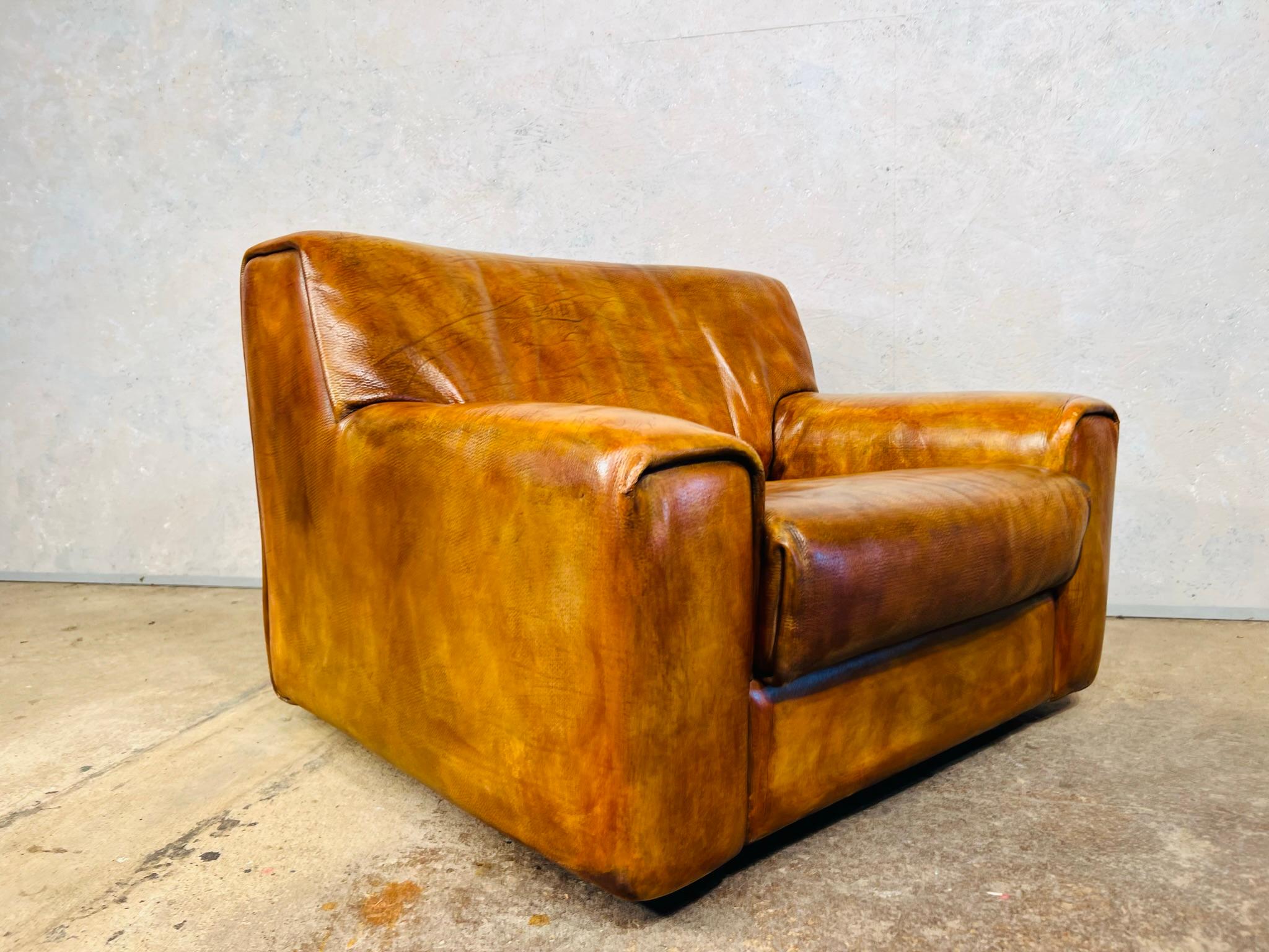 Vintage De Sede Ds 47 Bull Neck Leather Lounge Chair Colour Sand #569 For Sale 5