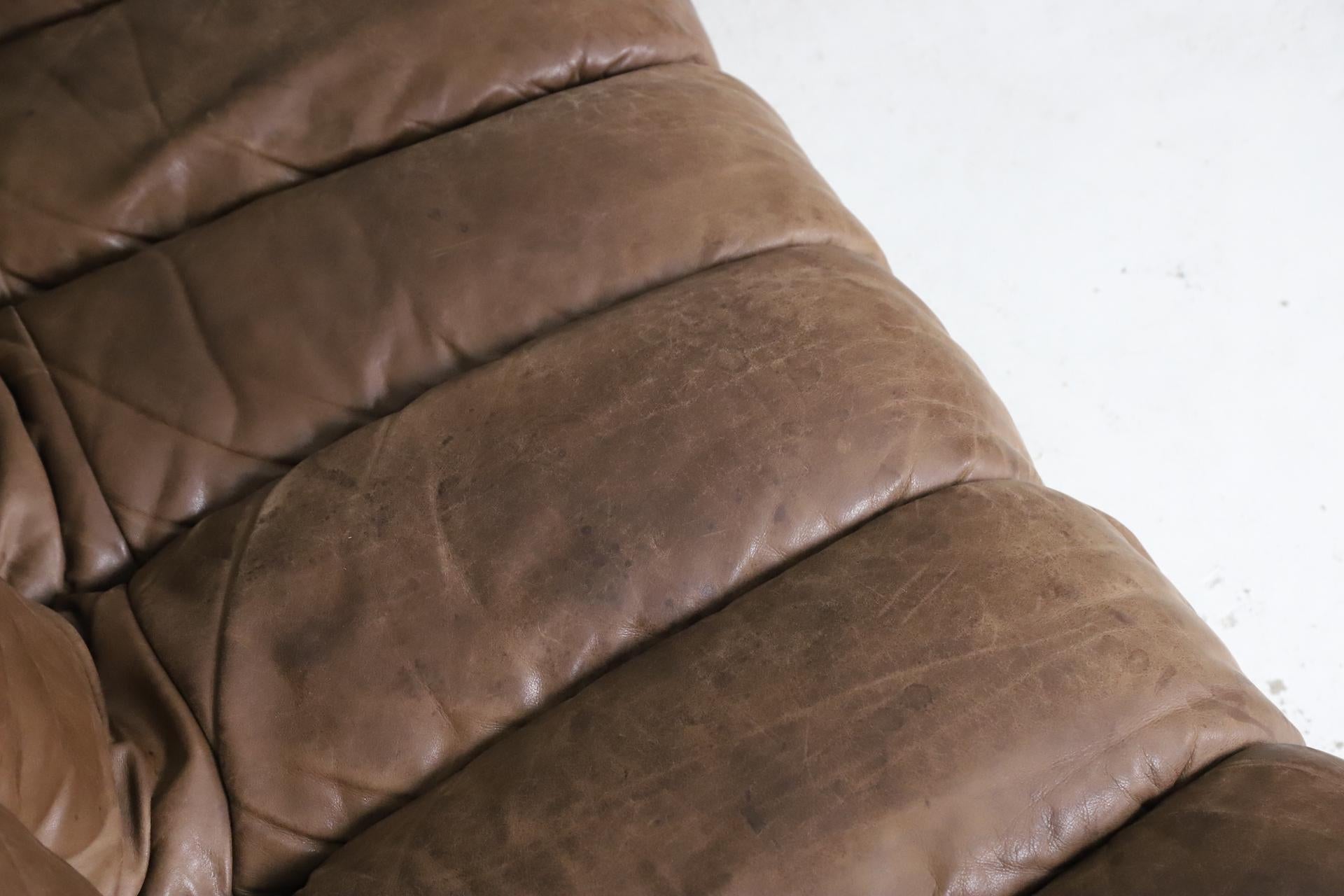 Vintage De Sede Ds-600 'Snake' Sectional Sofa in Full Leather, 1980s 1