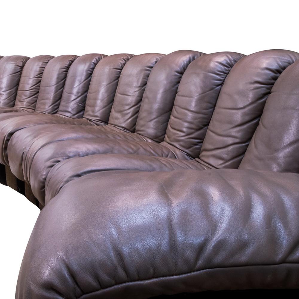 Leather Conversation piece:  Swiss Design Vintage De Sede DS-600 Sofa '22 segments'