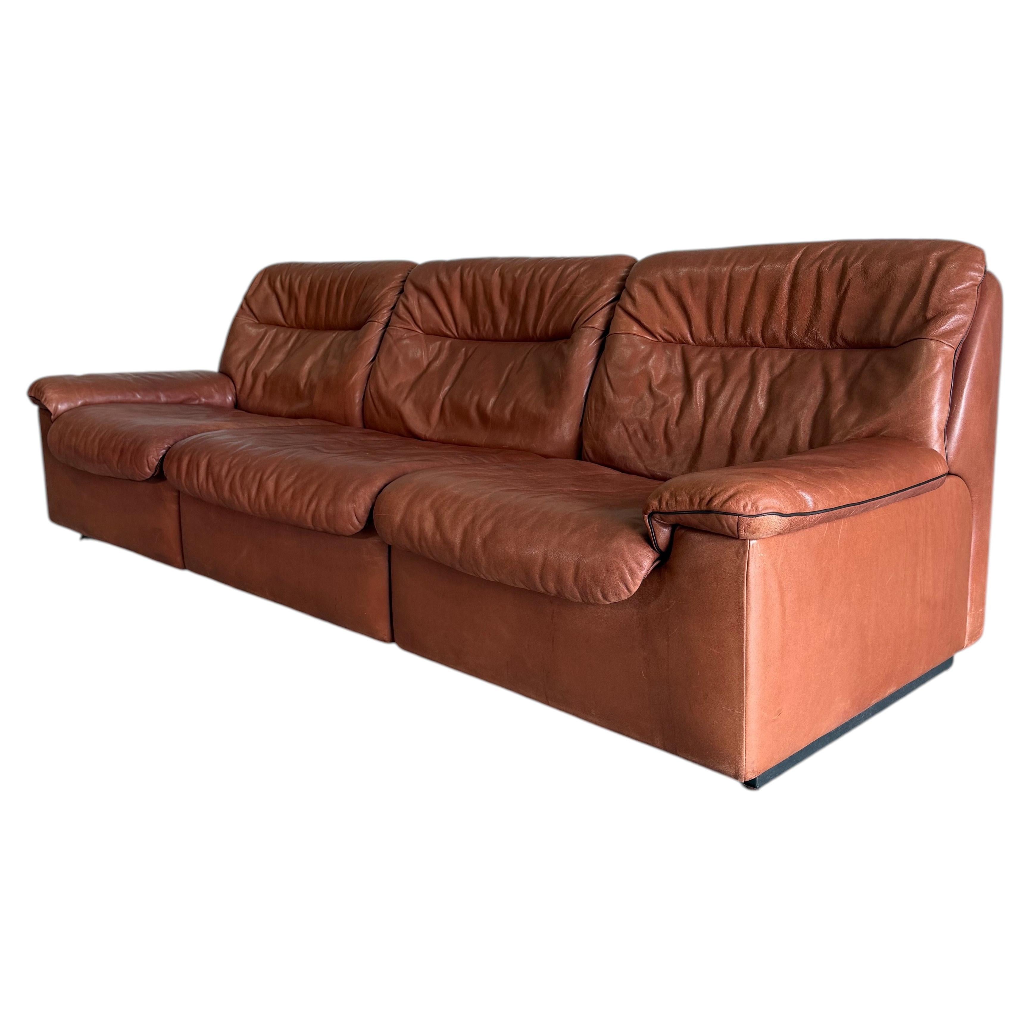 Vintage De Sede Ds-66 Sofa in Brown Leather, Switzerland c.1970’s