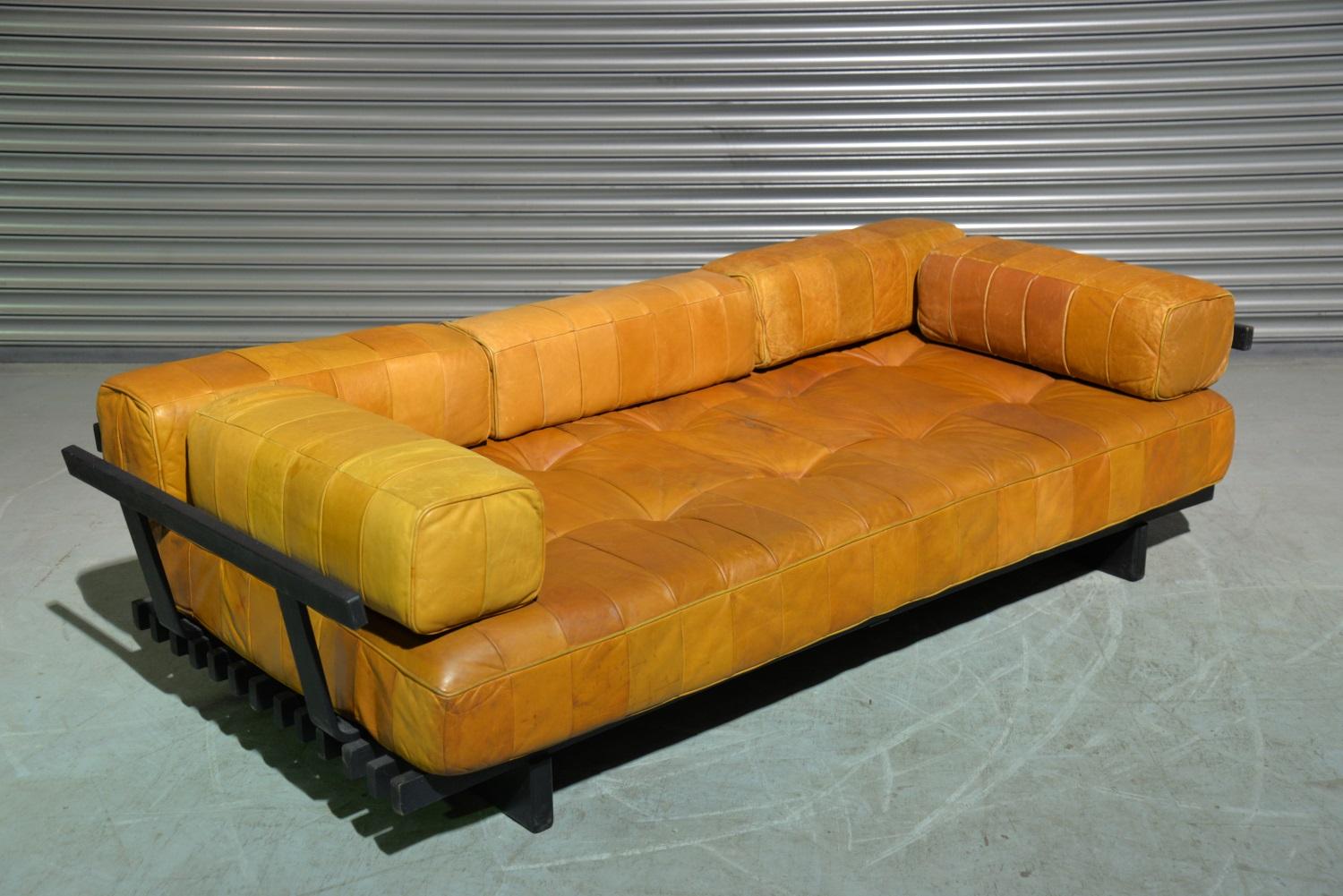 Vintage De Sede Ds 80 Patchwork Leather Daybed, Switzerland, 1960s 1