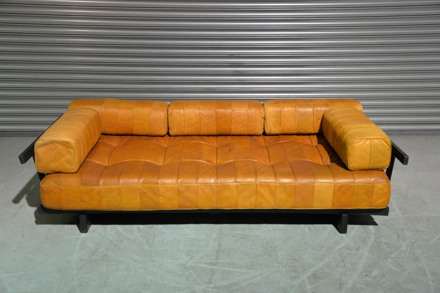 vintage leather daybed