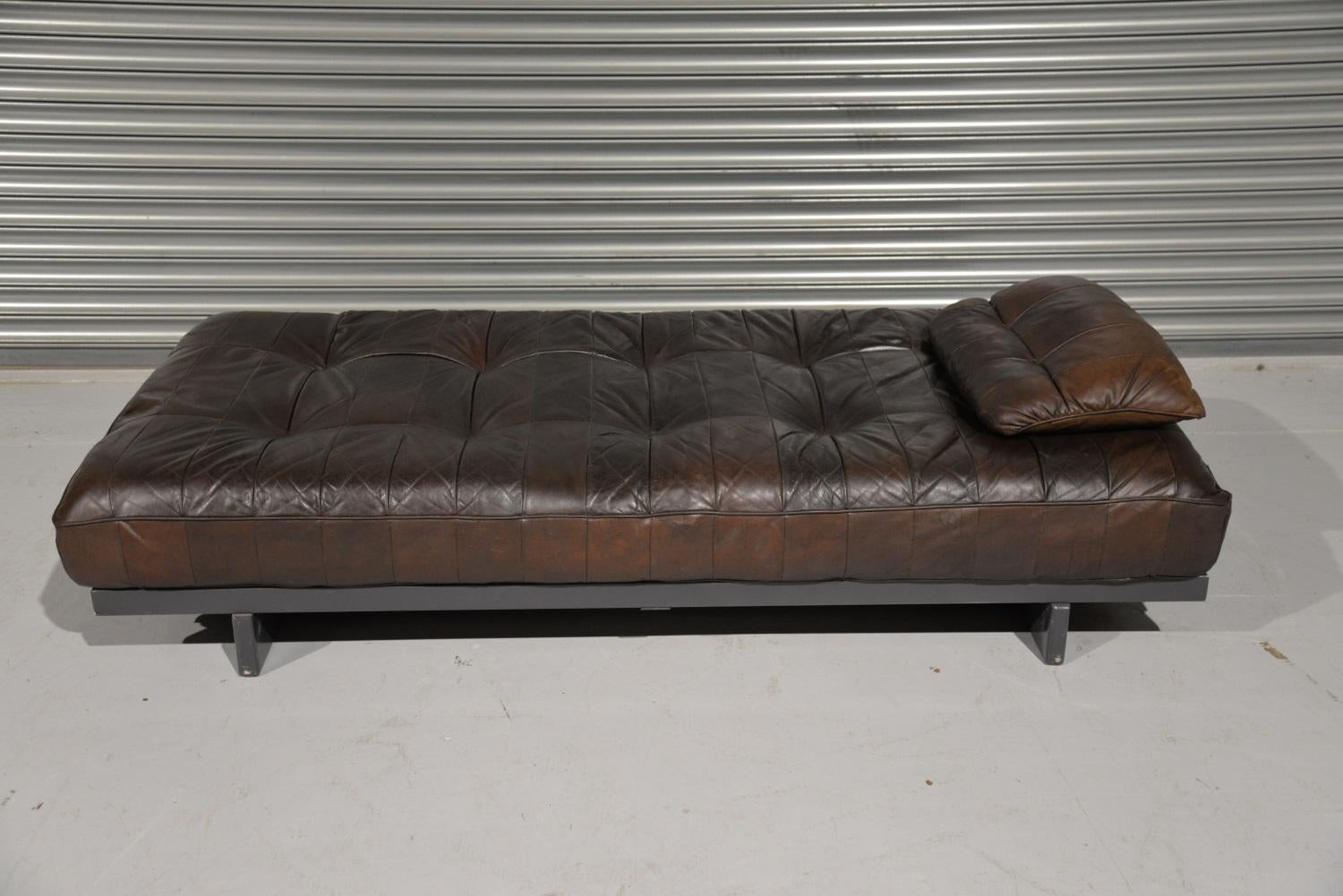 Mid-Century Modern Vintage De Sede DS 80 Patchwork Leather Daybed, Switzerland, 1960s For Sale