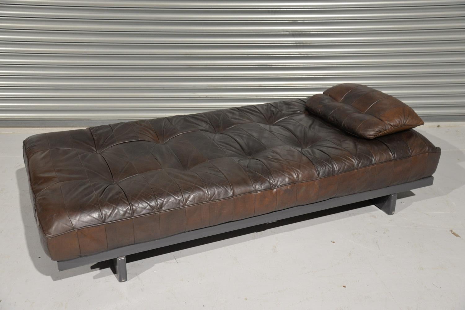 Swiss Vintage De Sede DS 80 Patchwork Leather Daybed, Switzerland, 1960s For Sale