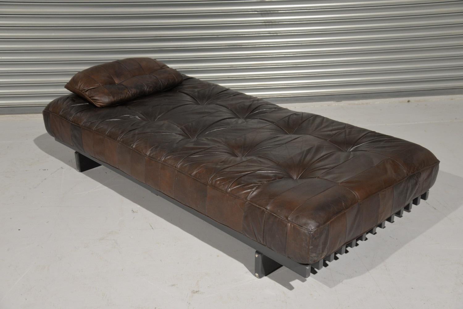Swiss Vintage De Sede DS 80 Patchwork Leather Daybed, Switzerland, 1960s For Sale