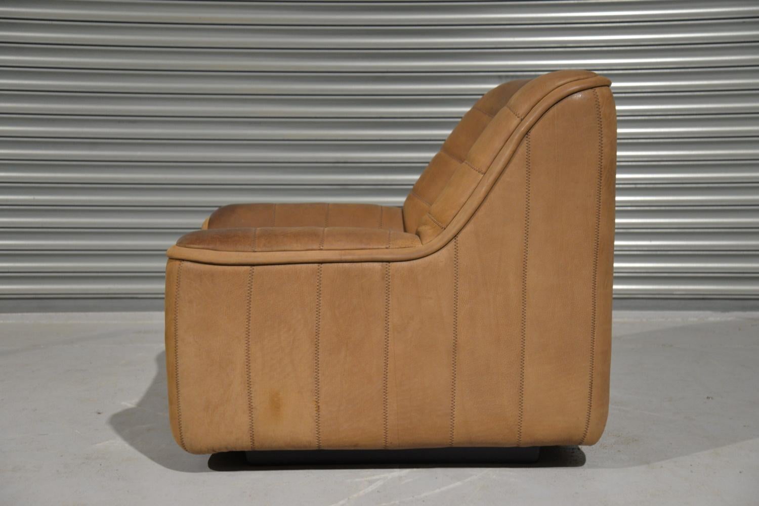 Mid-Century Modern Vintage De Sede DS 84 Neck Leather Armchair, Switzerland, 1970s For Sale
