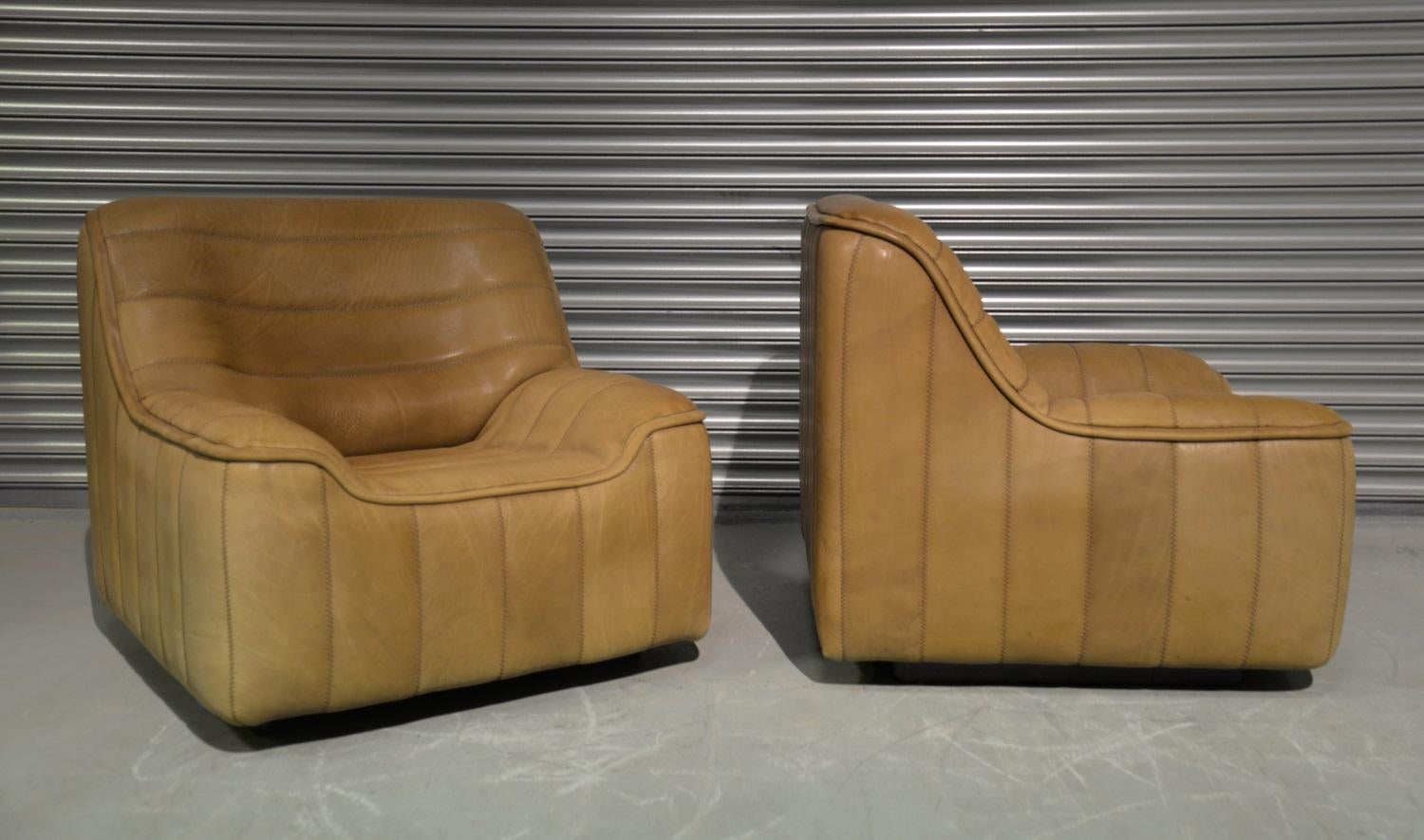Vintage De Sede DS 84 Neck Leather Armchairs, Switzerland, 1970s In Good Condition In Fen Drayton, Cambridgeshire