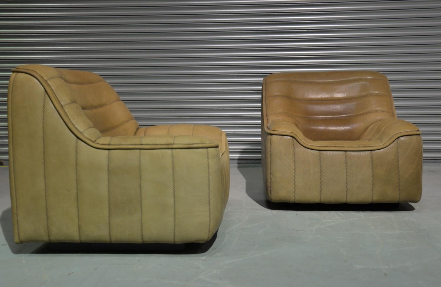 Late 20th Century Vintage De Sede DS 84 Neck Leather Armchairs, Switzerland, 1970s For Sale