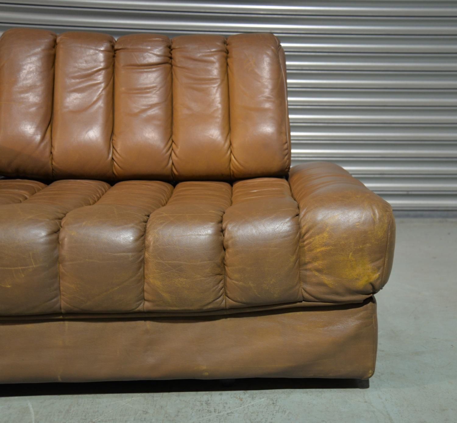 Vintage De Sede DS 85 Leather Sofa, Daybed and Loveseat, Switzerland, 1960s For Sale 5