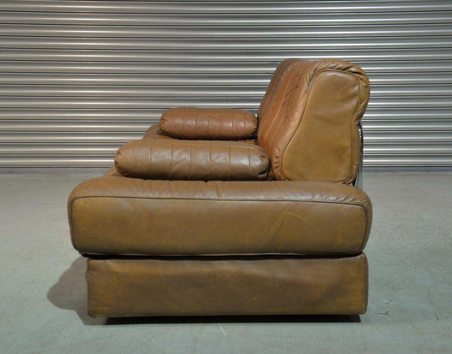 Vintage De Sede DS 85 Leather Sofa, Daybed and Loveseat, Switzerland, 1960s In Fair Condition For Sale In Fen Drayton, Cambridgeshire