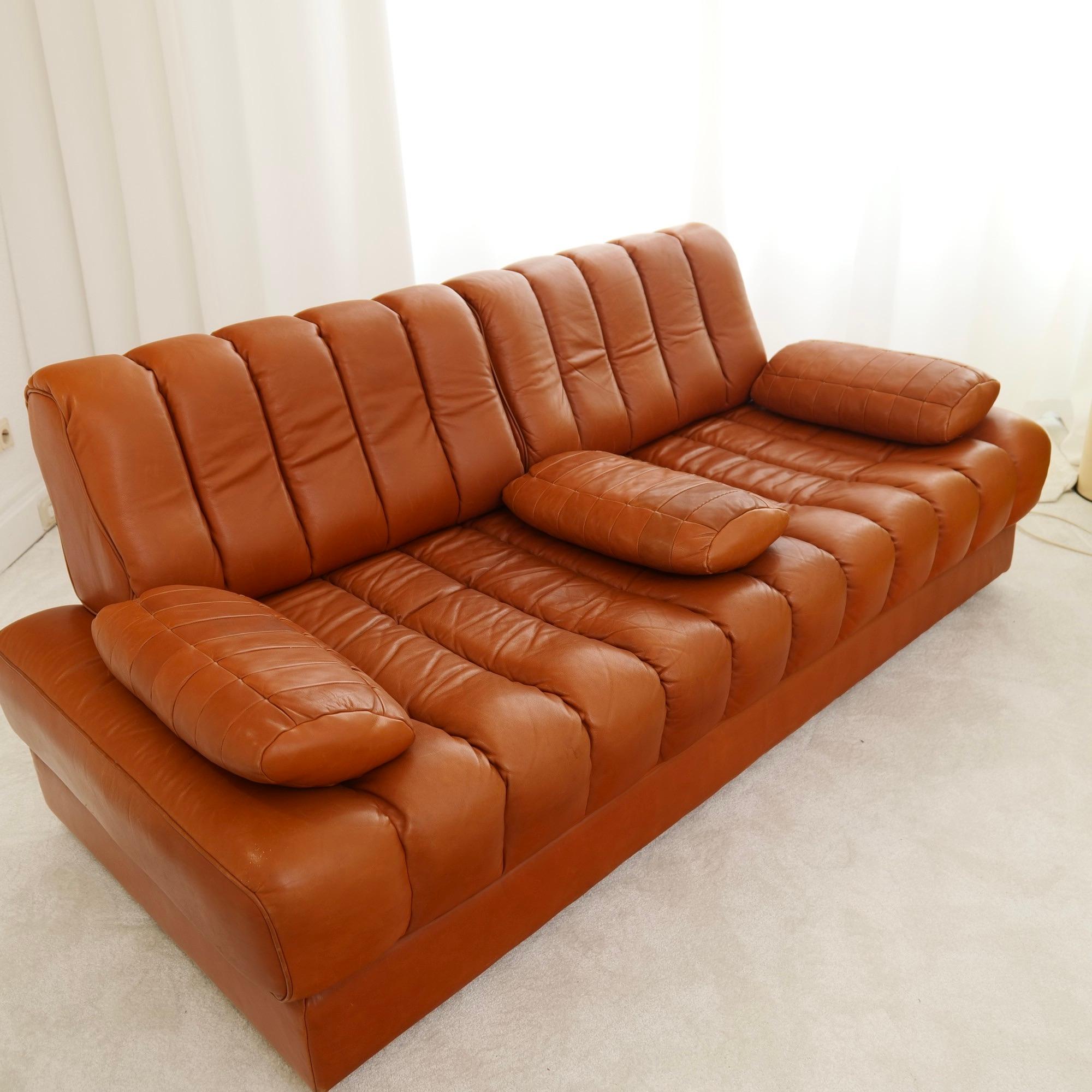 Canapé-lit vintage De Sede DS 85 en cuir Brown en vente 3