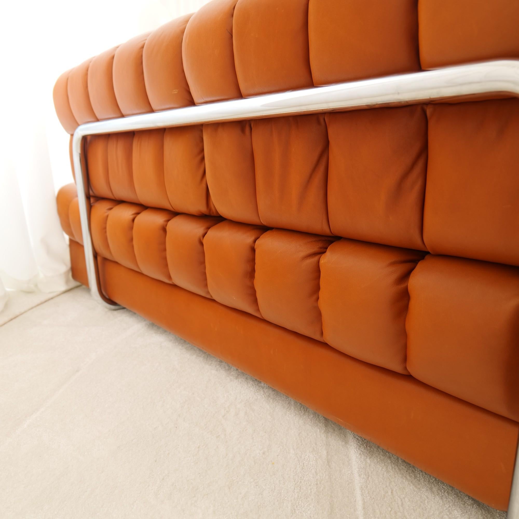 vintage De Sede DS 85 Sofa daybed in brown leather In Good Condition For Sale In Saarbrücken, SL