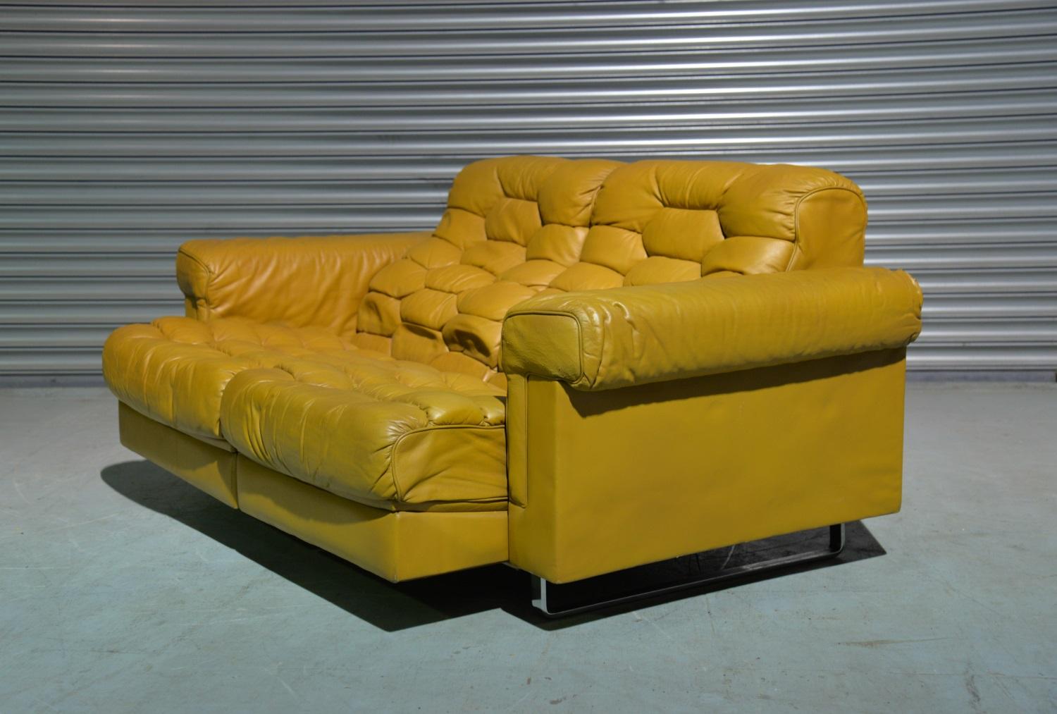 Mid-Century Modern Vintage De Sede DS-P Reclining Sofa by Robert Haussmann, Switzerland 1970s For Sale