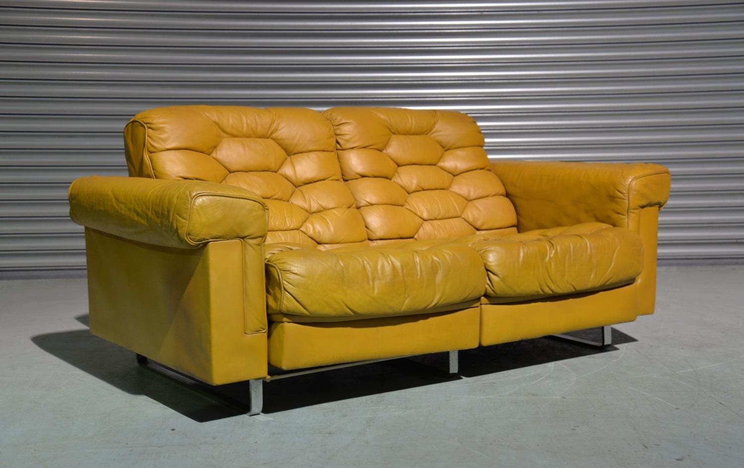 Vintage De Sede DS-P Sofa Set in Cognac Leather by Robert Haussmann, 1970s 4