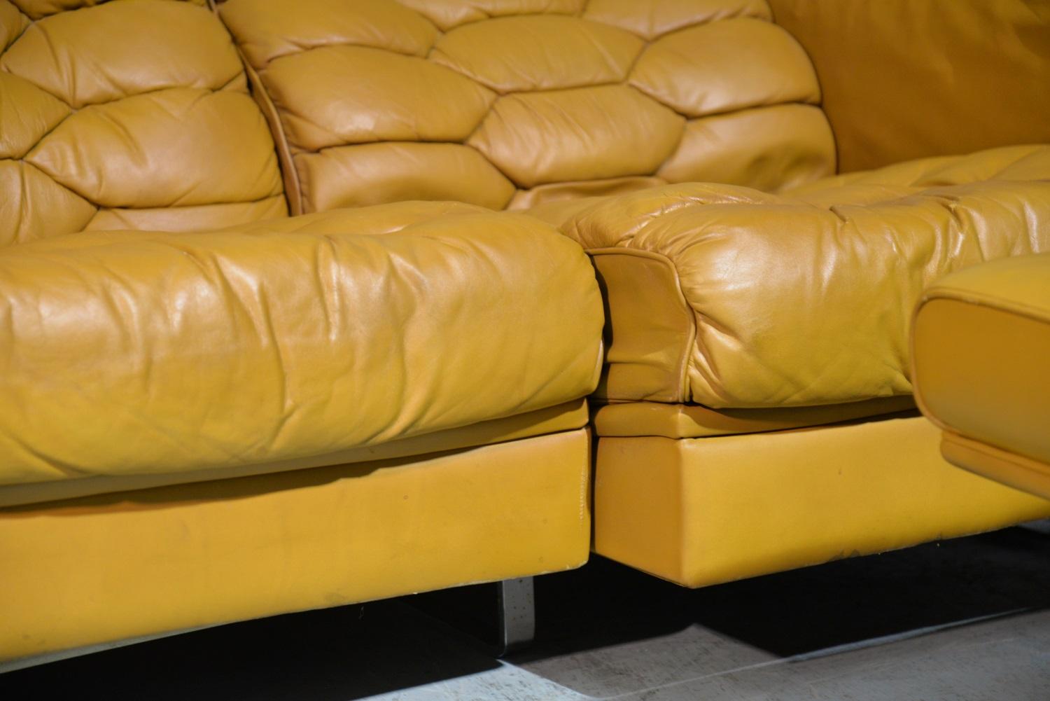 Vintage De Sede DS-P Sofa Set in Cognac Leather by Robert Haussmann, 1970s 9
