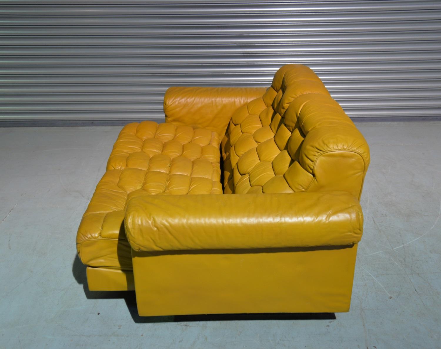 Chrome Vintage De Sede DS-P Sofa Set in Cognac Leather by Robert Haussmann, 1970s