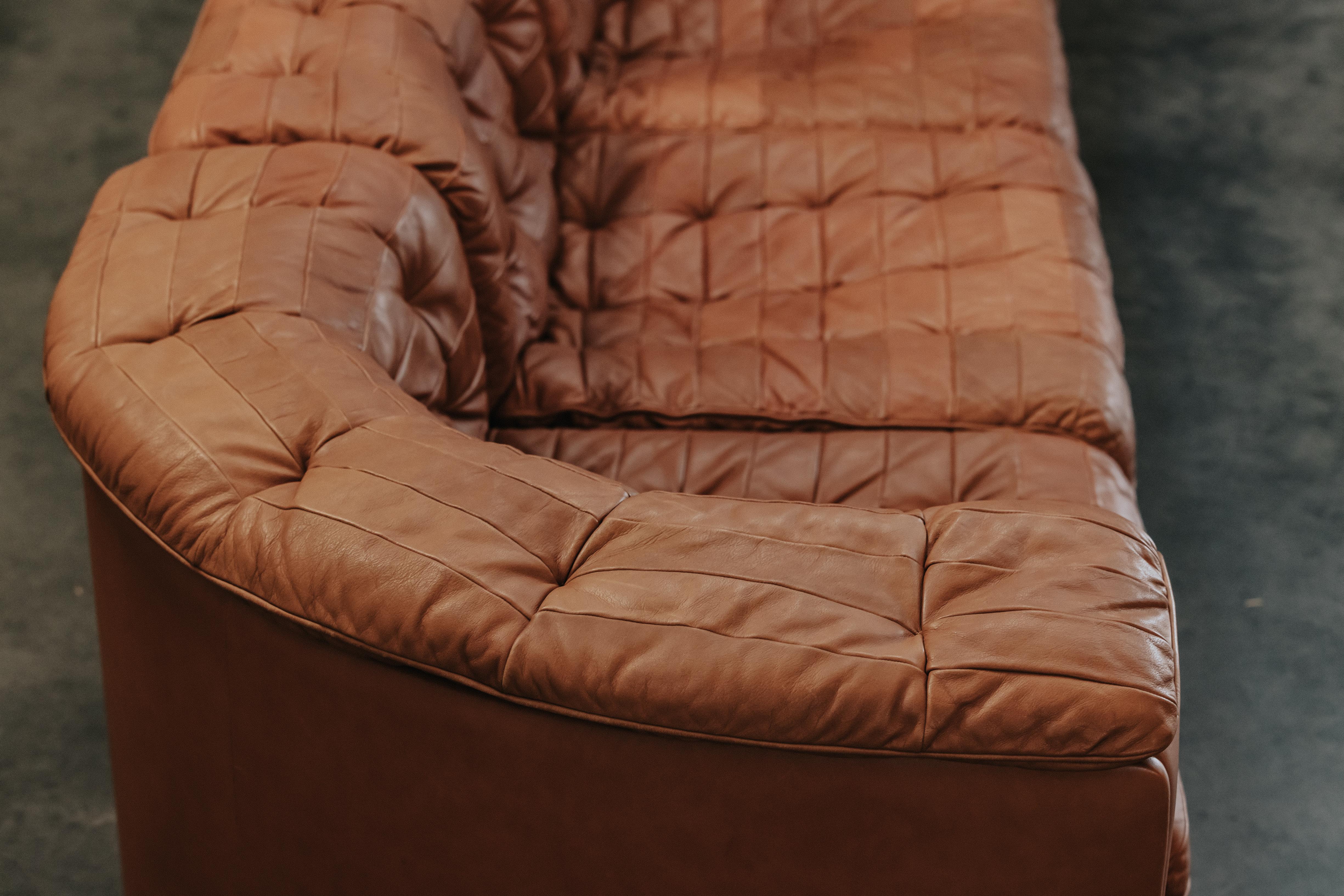 Late 20th Century Vintage De Sede DS11 Sofa In Cognac Leather, From Switzerland, Circa 1970 For Sale