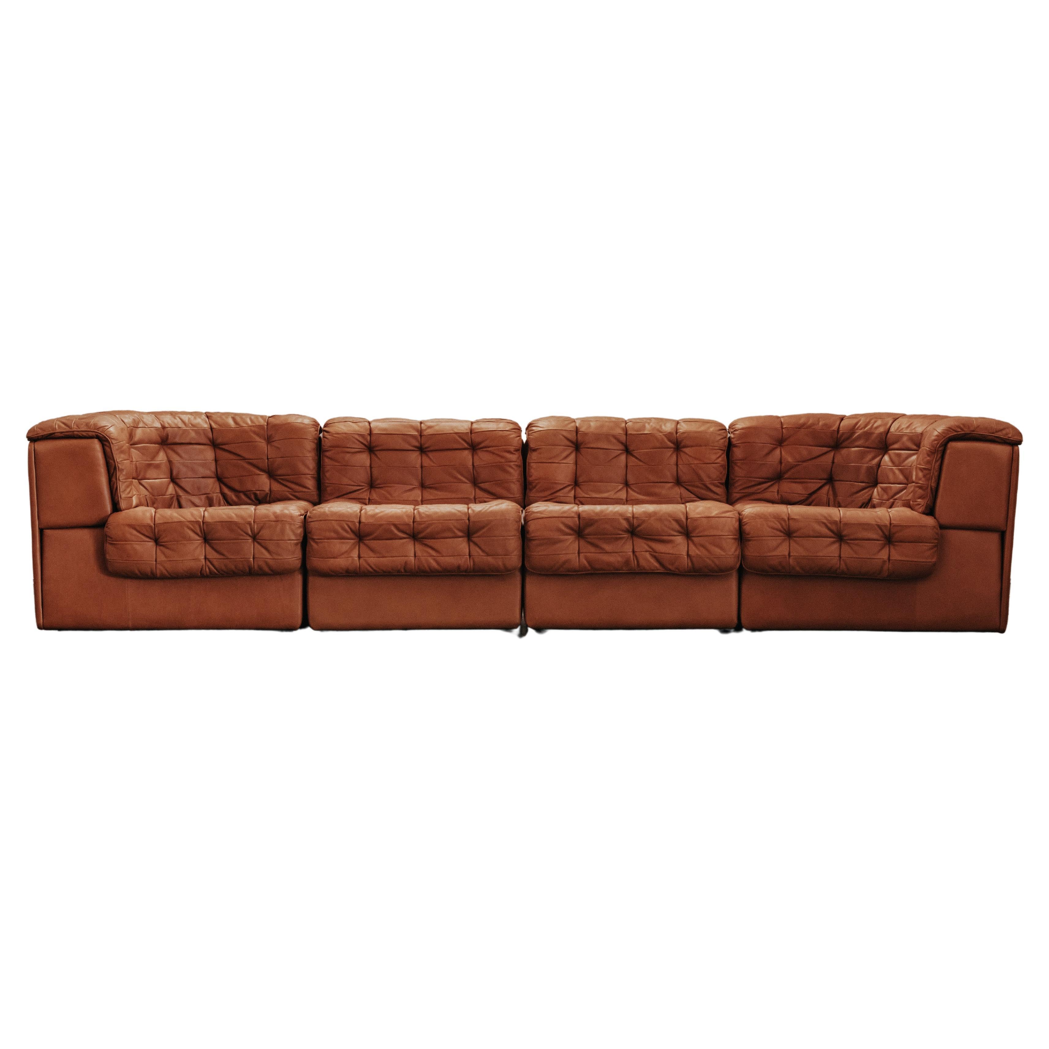 Vintage De Sede DS11 Sofa In Cognac Leather, From Switzerland, Circa 1970 For Sale