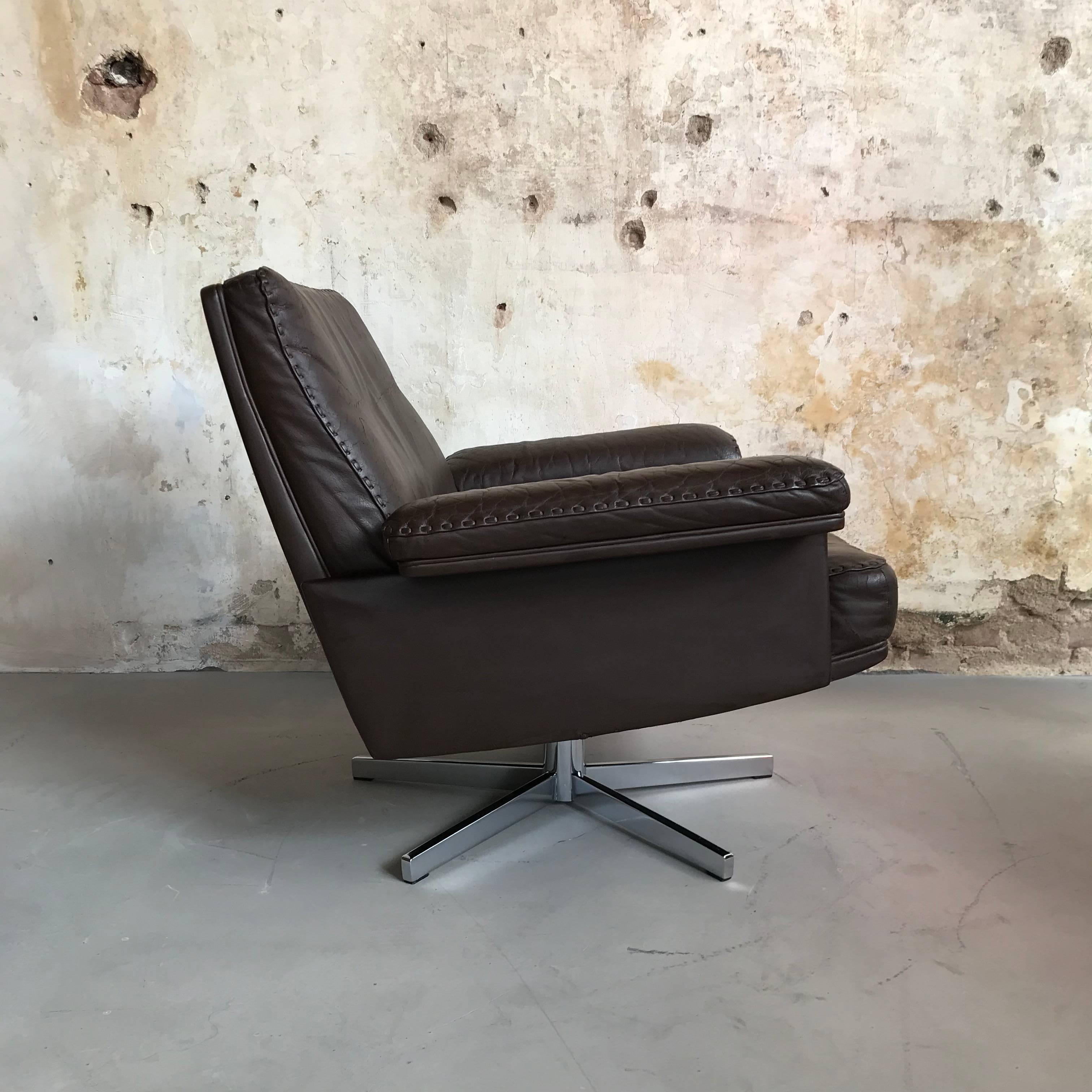 Mid-Century Modern Vintage De Sede DS35 Swivel Lounge Armchair, De Sede, 1960s