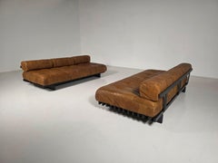 Vintage De Sede DS80 Patchwork Daybed in cognac leather and ashwood, 1970s