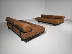 Vintage De Sede DS80 Patchwork Daybeds in cognac leather and ashwood, 1970s