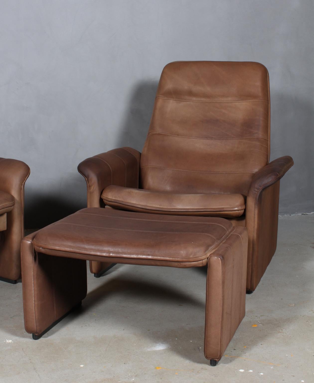 Mid-Century Modern Vintage De Sede Exclusive, Sofa Set Sofa, Patinated Leather