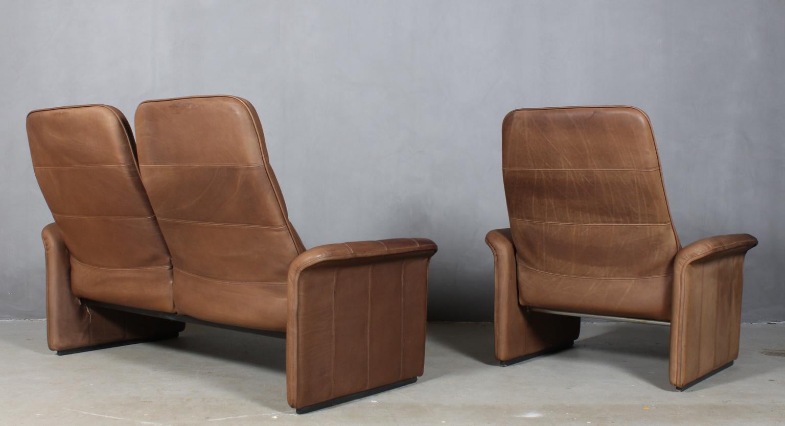 Swiss Vintage De Sede Exclusive, Sofa Set Sofa, Patinated Leather