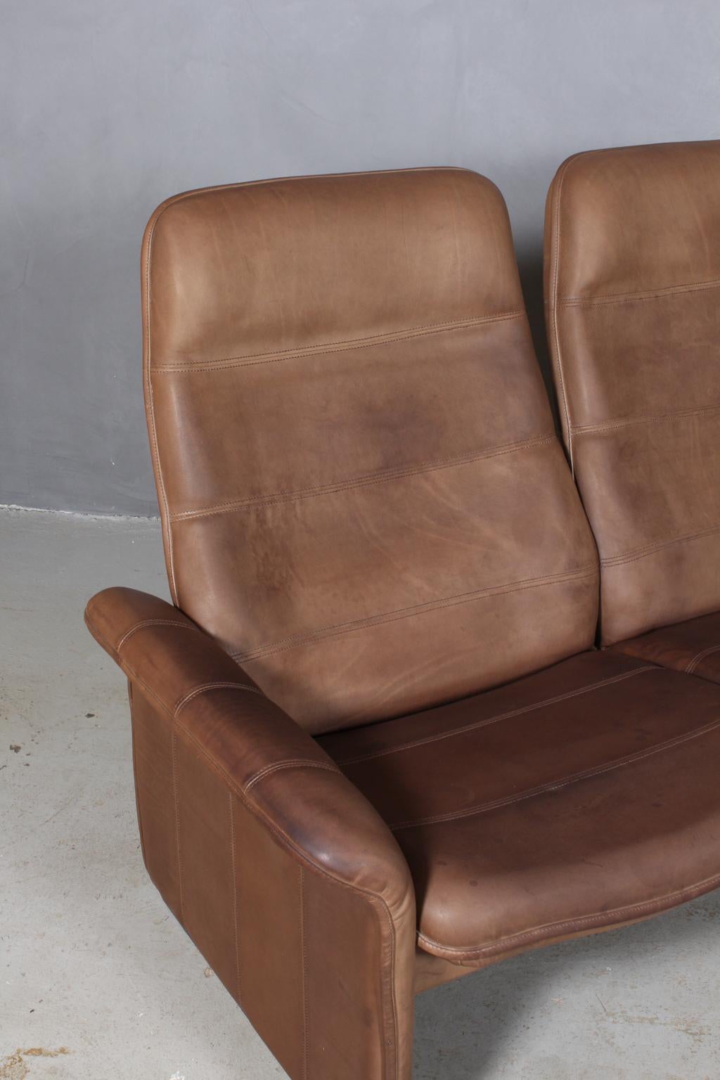 Vintage De Sede Exclusive, Sofa Set Sofa, Patinated Leather In Fair Condition In Esbjerg, DK