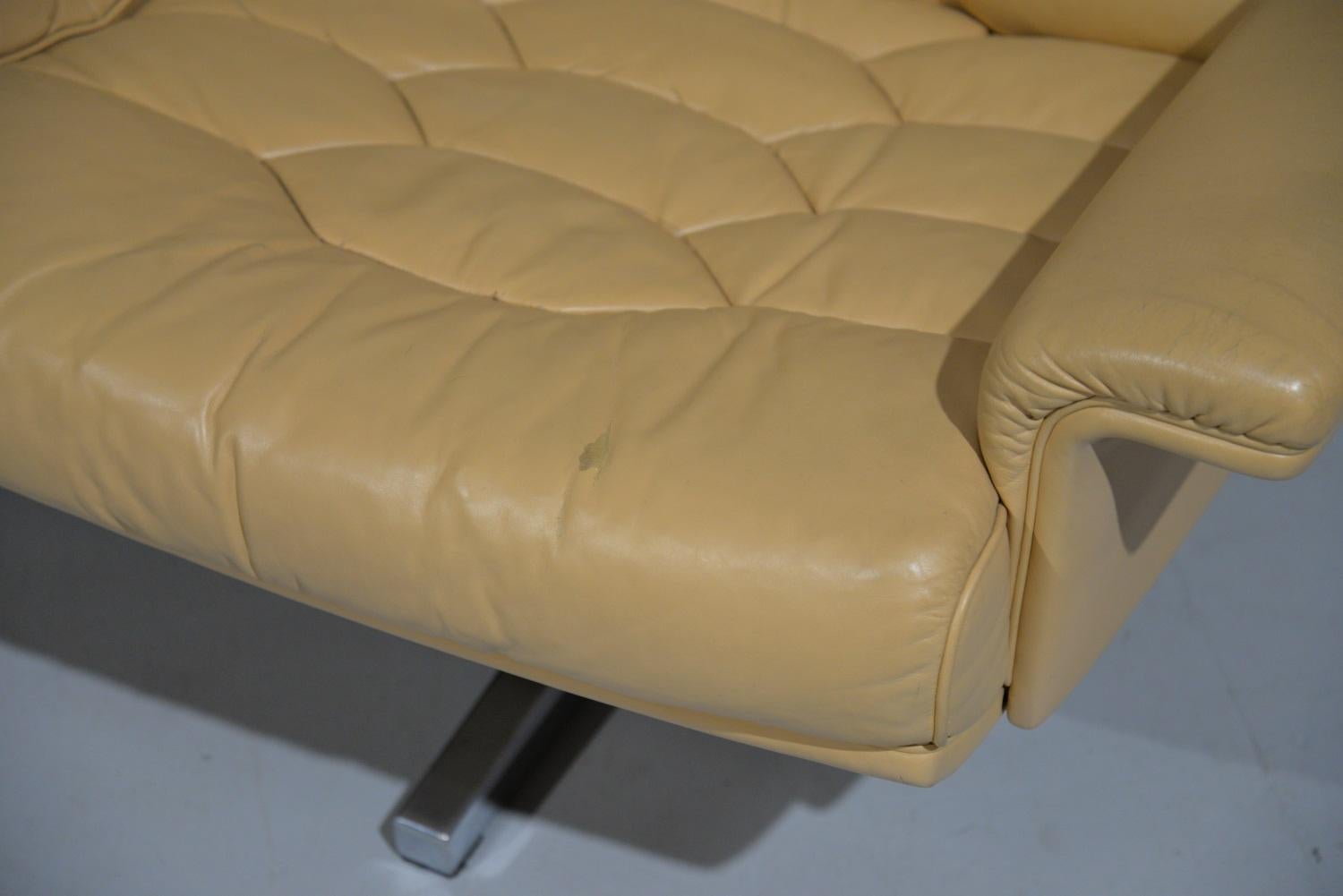 Vintage De Sede Leather DS-P Sofa by Robert Haussmann, Switzerland, 1970s For Sale 11