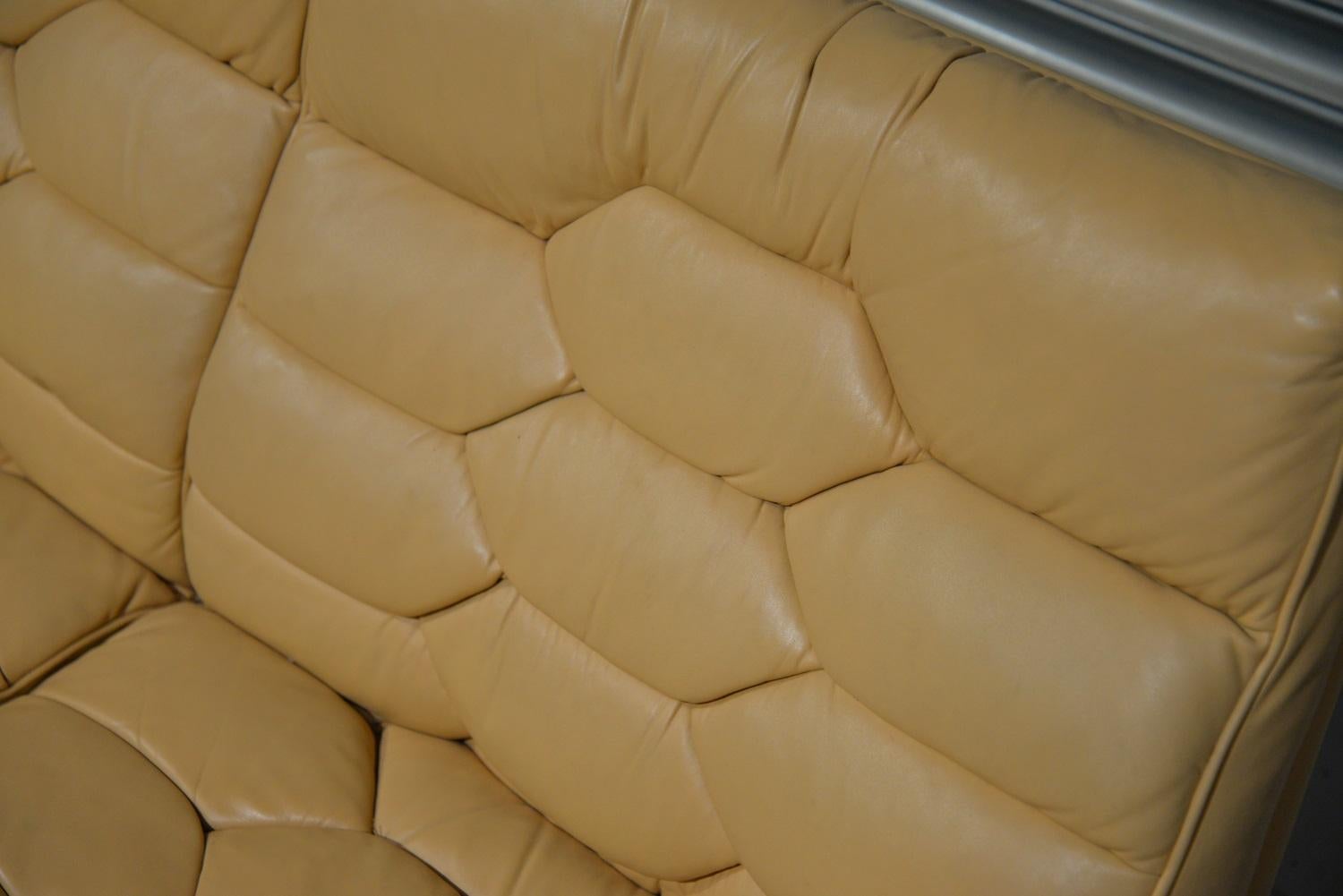 Vintage De Sede Leather DS-P Sofa by Robert Haussmann, Switzerland, 1970s For Sale 8