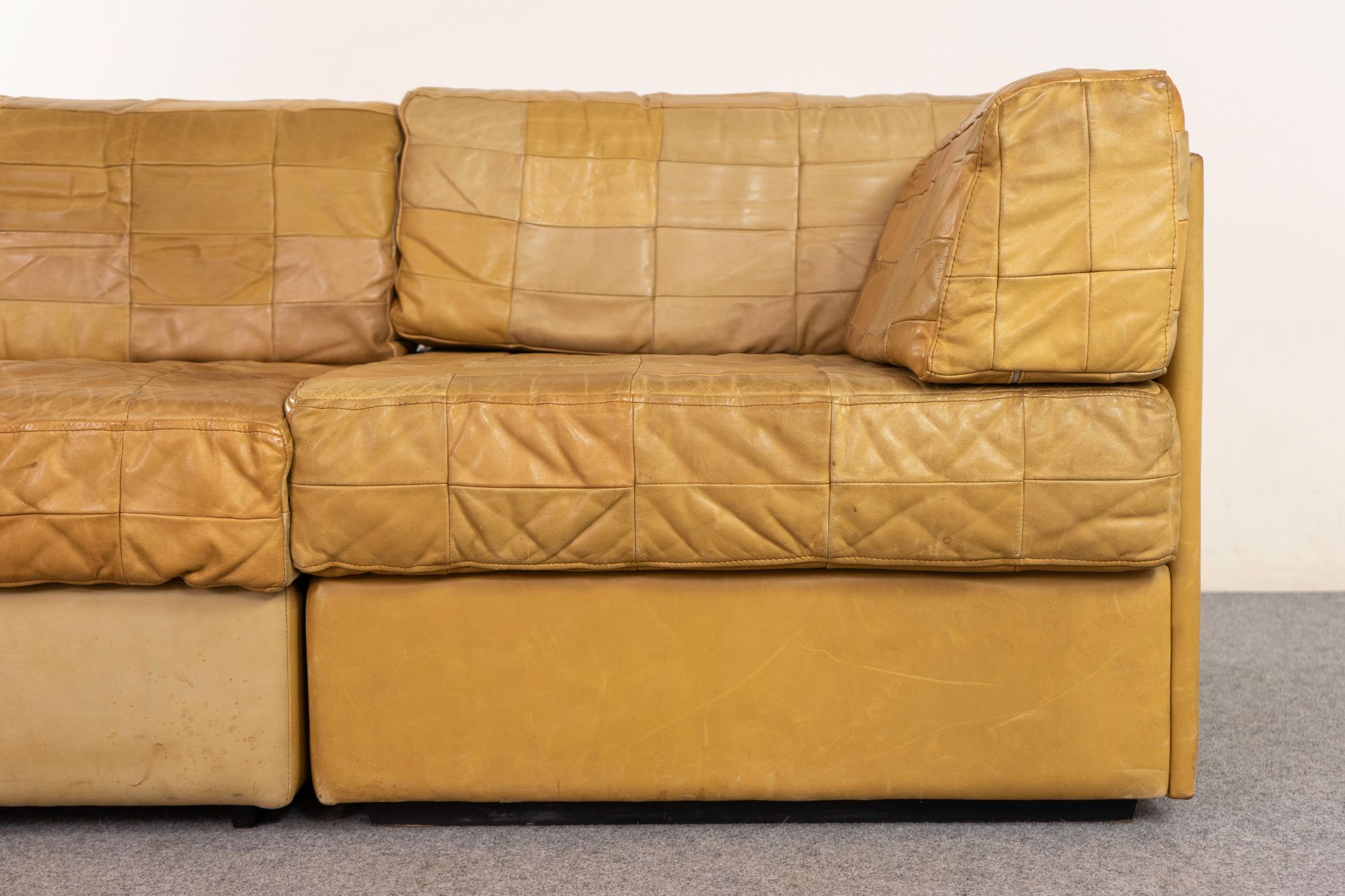 Late 20th Century Vintage De Sede Patchwork Leather Sectional Sofa For Sale