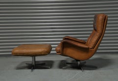 Fauteuil pivotant vintage De Sede S 231 James Bond avec pouf:: Suisse:: années 1960