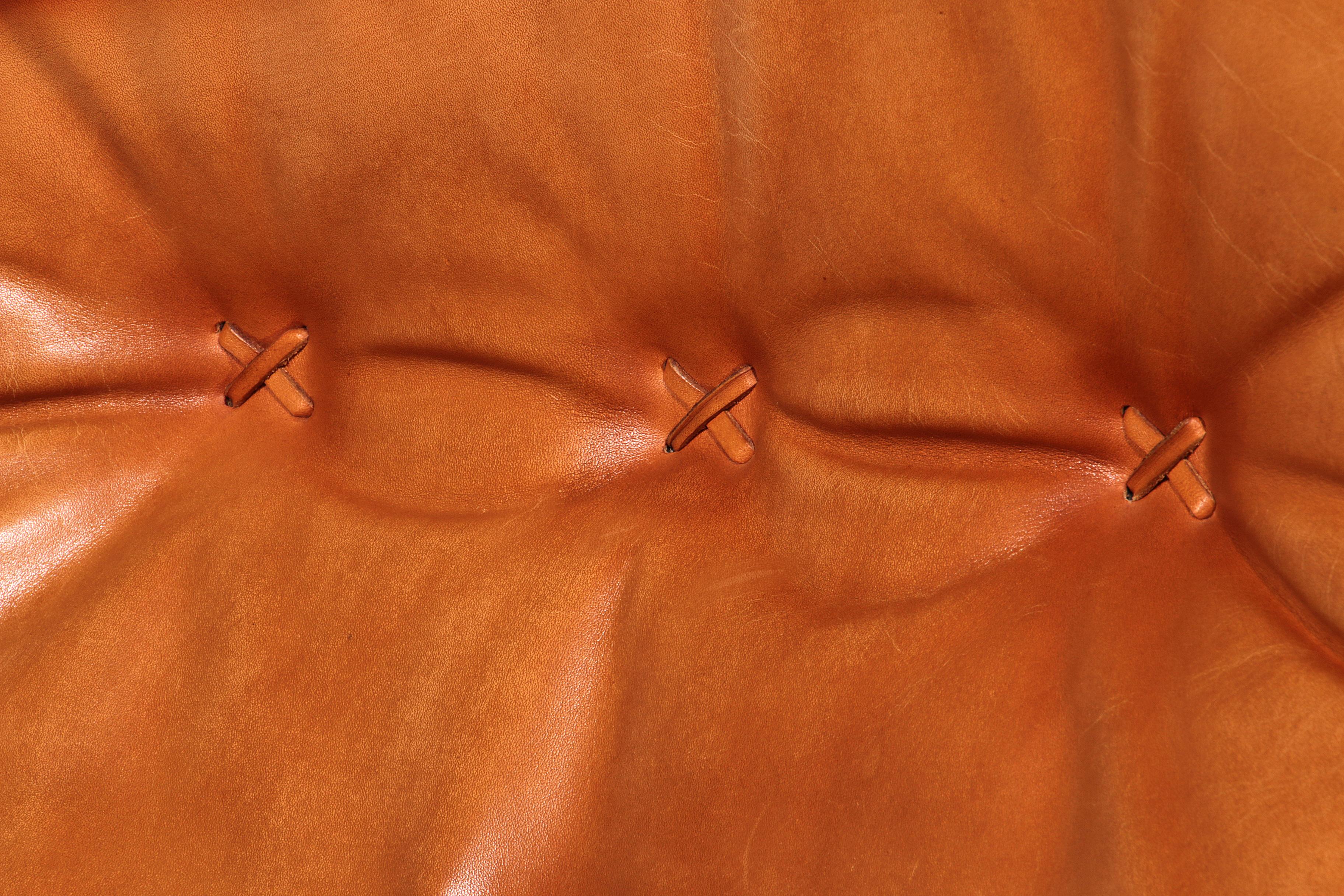 Vintage de Sede S 231 Poltrona e pouf in pelle, Svizzera anni '60 in vendita 3