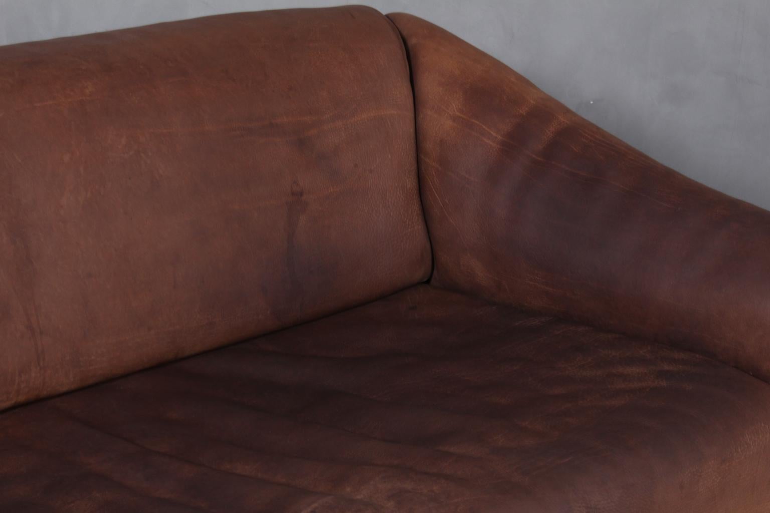 Vintage De Sede Three-Seat Sofa, DS47, Patinated Leather In Good Condition In Esbjerg, DK