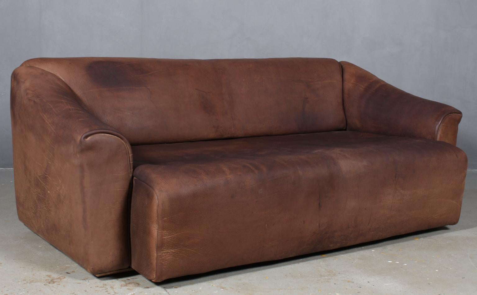 Mid-20th Century Vintage De Sede Three-Seat Sofa, DS47, Patinated Leather