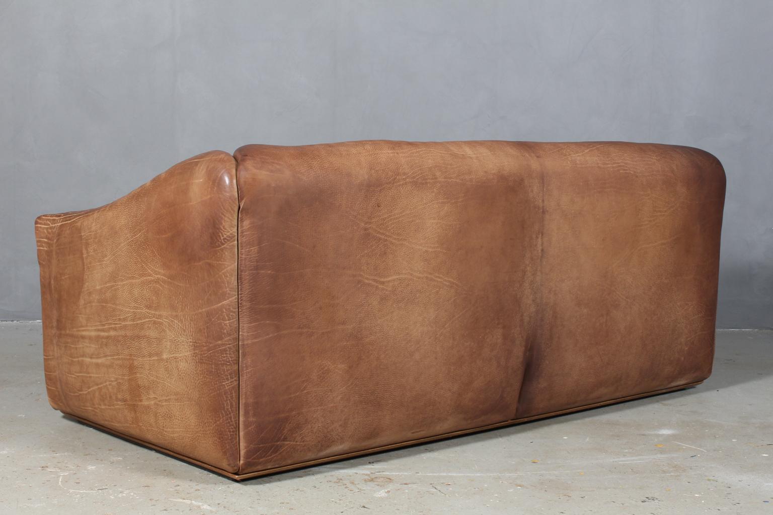 Mid-20th Century Vintage De Sede Three-Seat Sofa, DS47, Patinated Leather