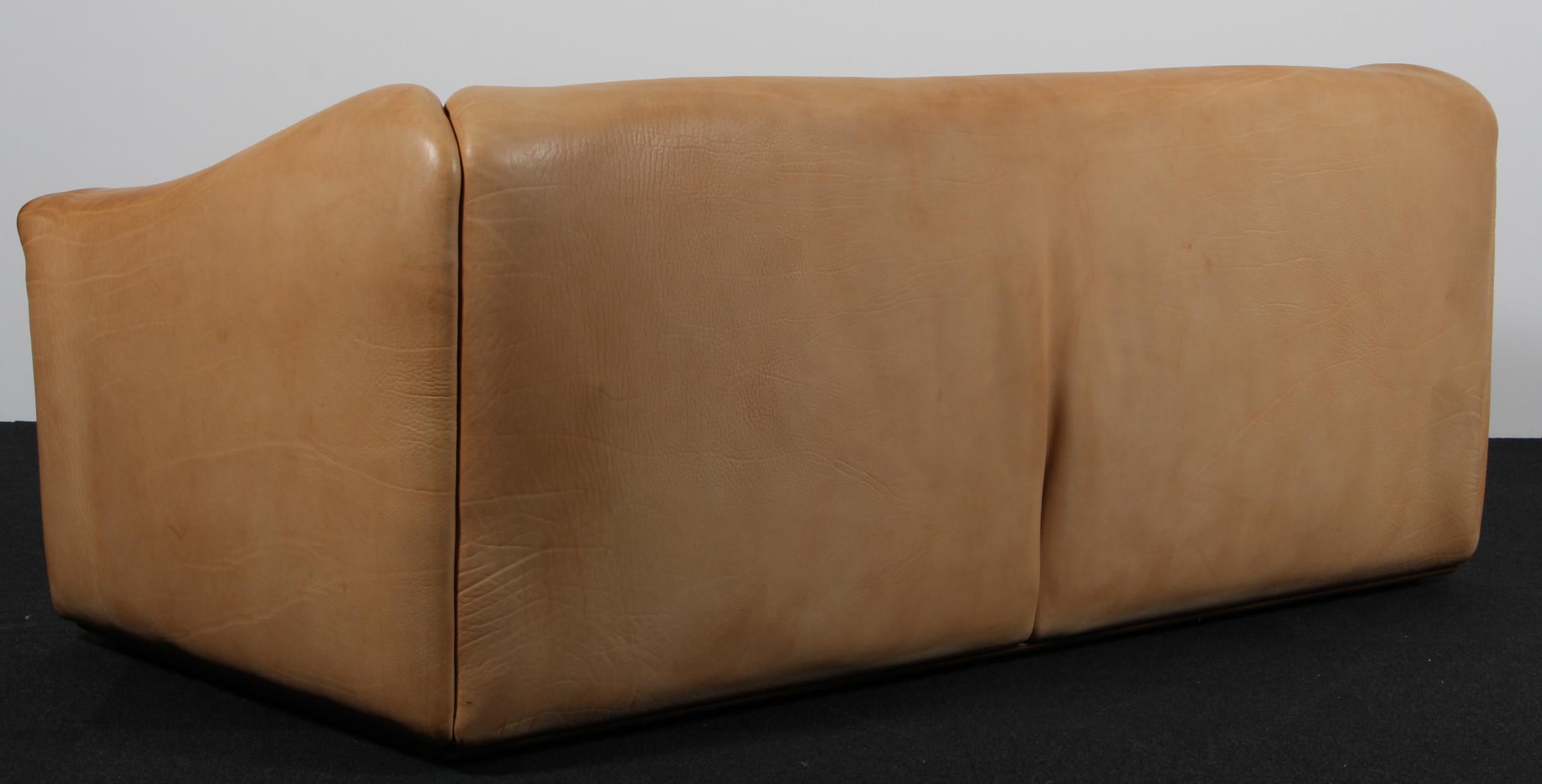 Canapé trois places vintage De Sede, DS47, cuir patiné 1