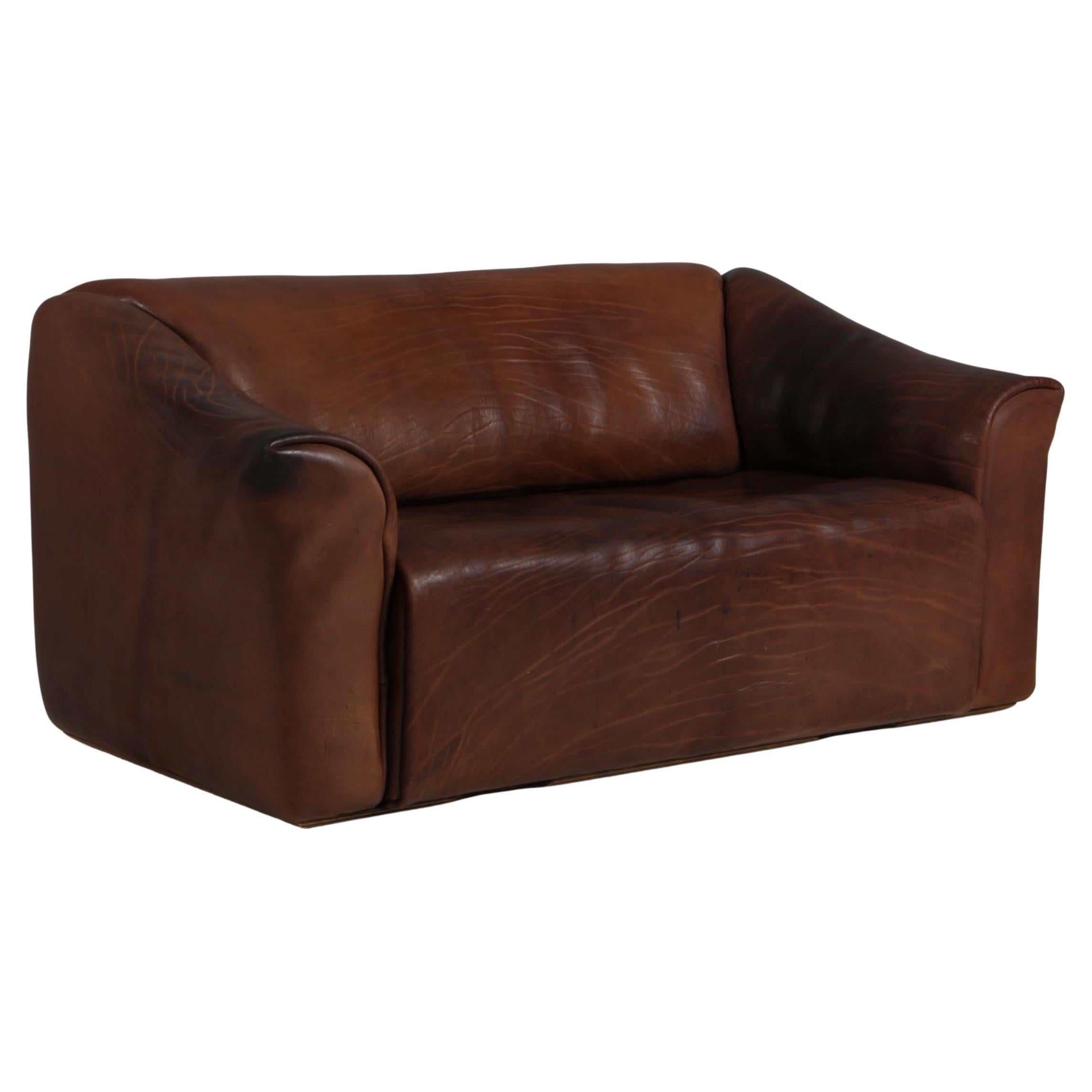 Vintage De Sede Two-Seat Sofa, DS47, Patinated Leather