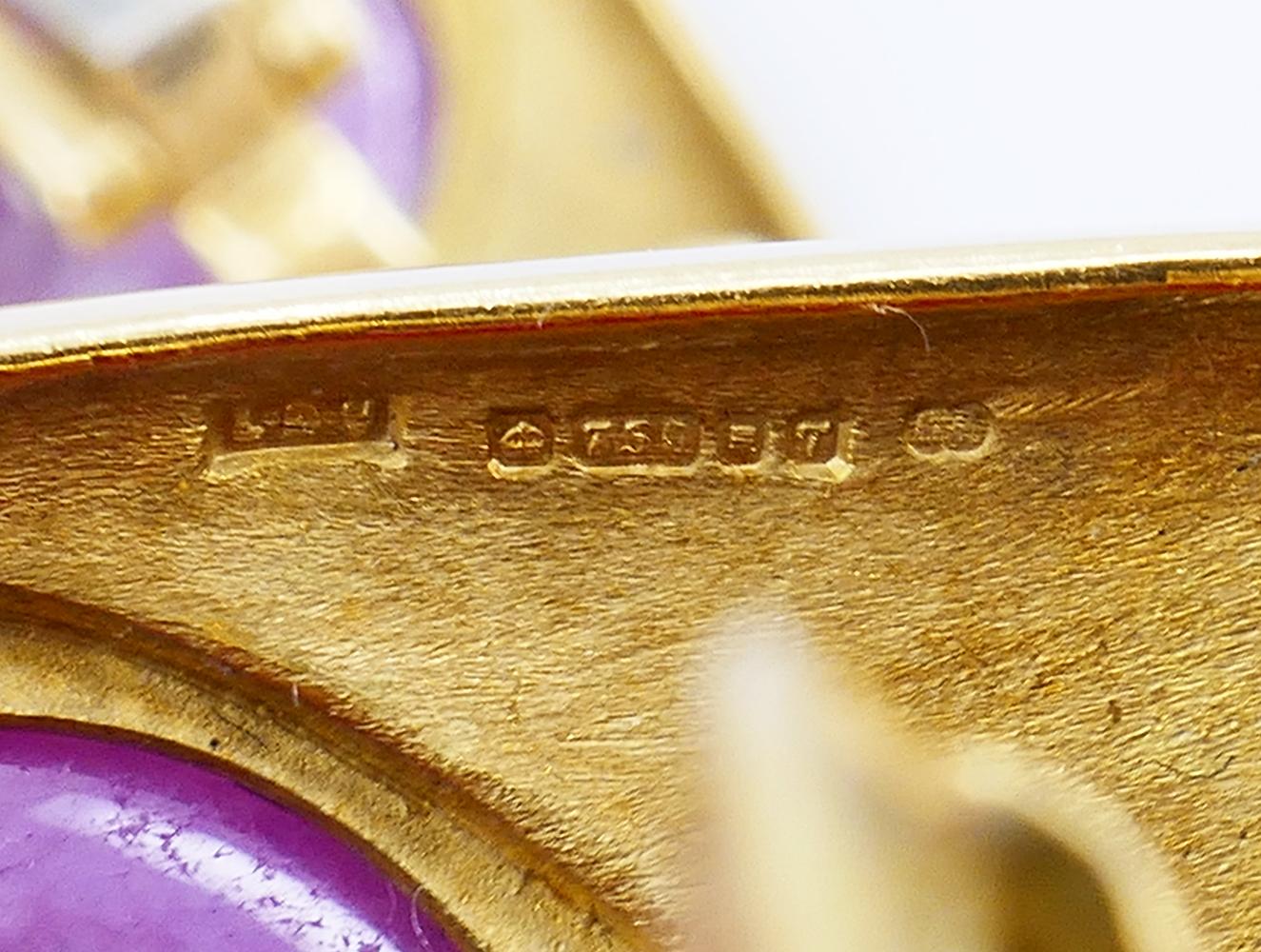 Vintage De Vroomen Ohrringe 18k Gold Clip-On Estate Jewelry im Angebot 3