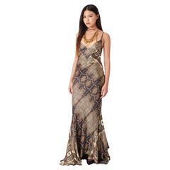 Vintage Deadstock 2005 Silk Python Print Gown
