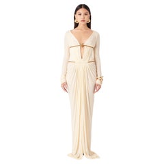 Vintage Deadstock Roberto Cavalli F/W 2007 Runway Cream Cleopatra Snake Dress